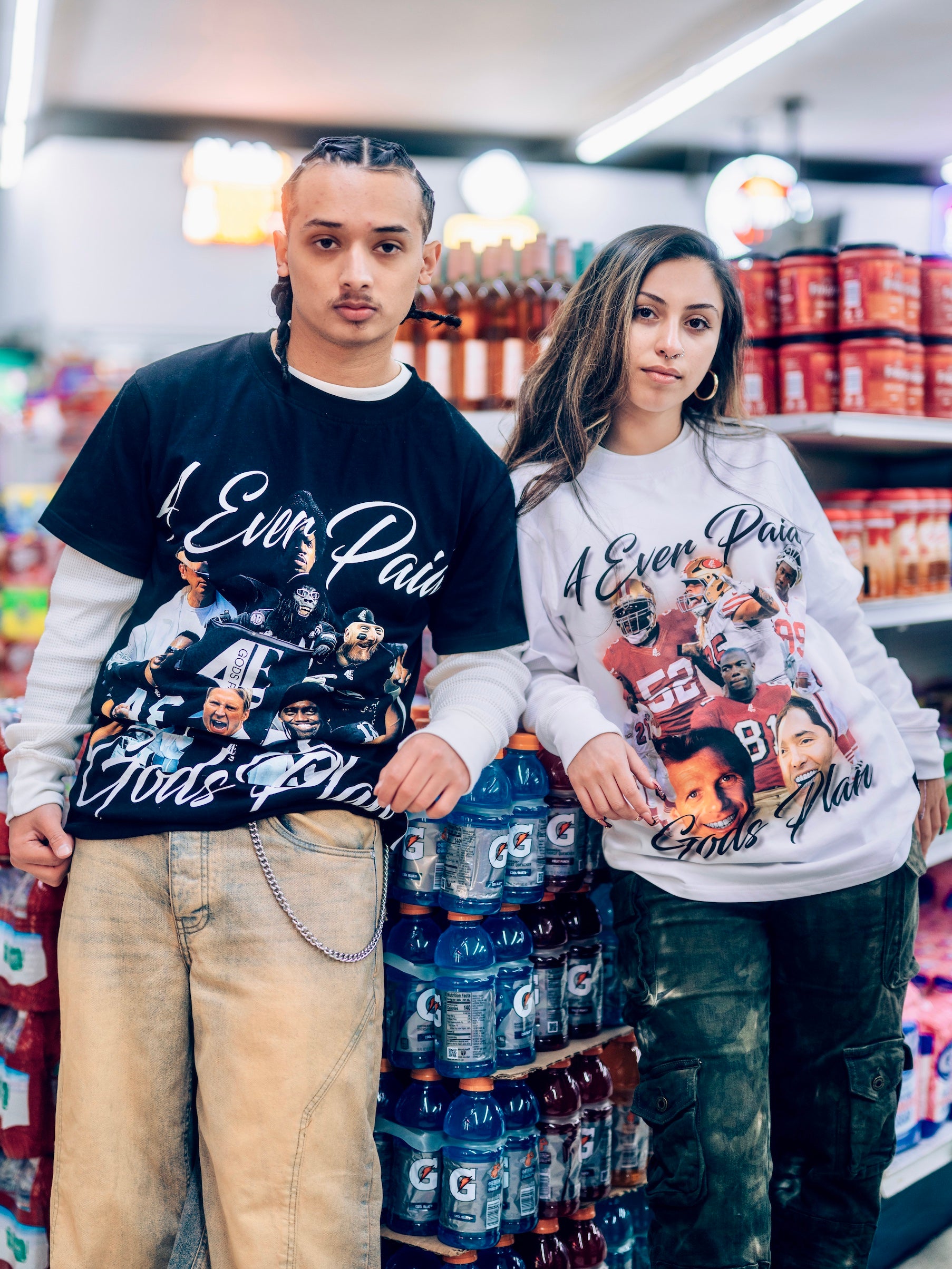 Black '4EverPaid' Graphic Tee