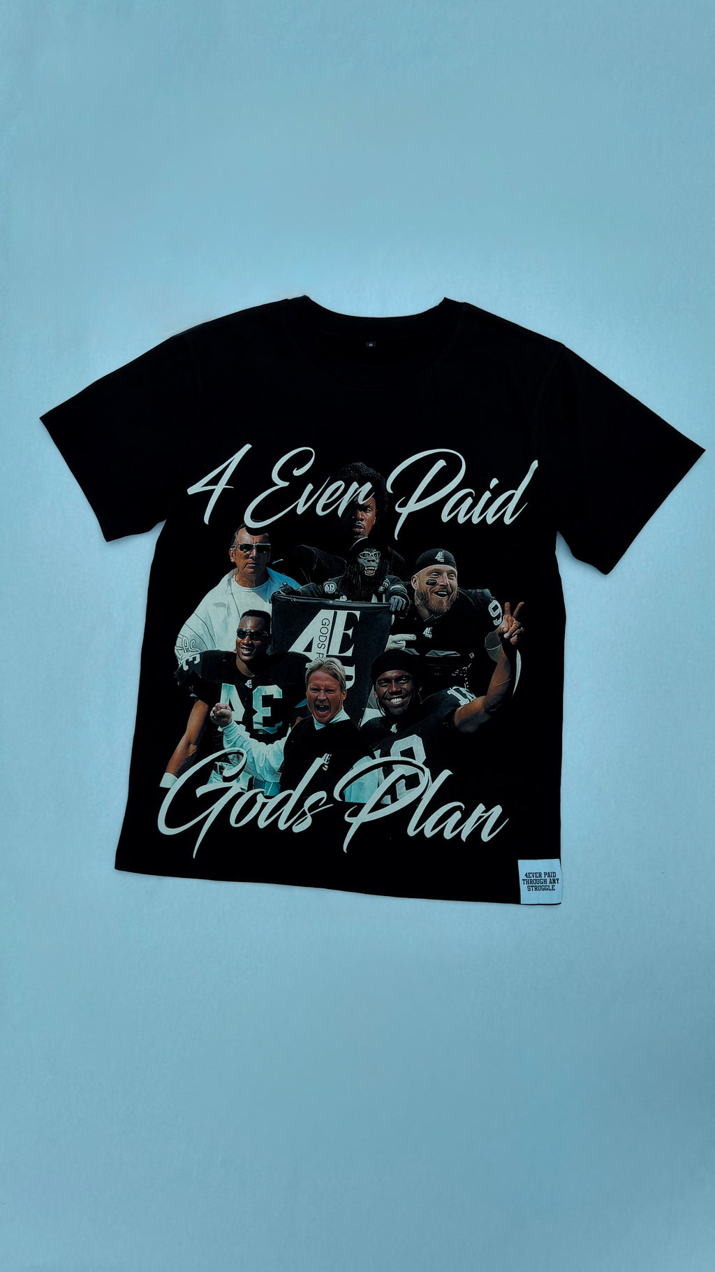 Black '4EverPaid' Graphic Tee