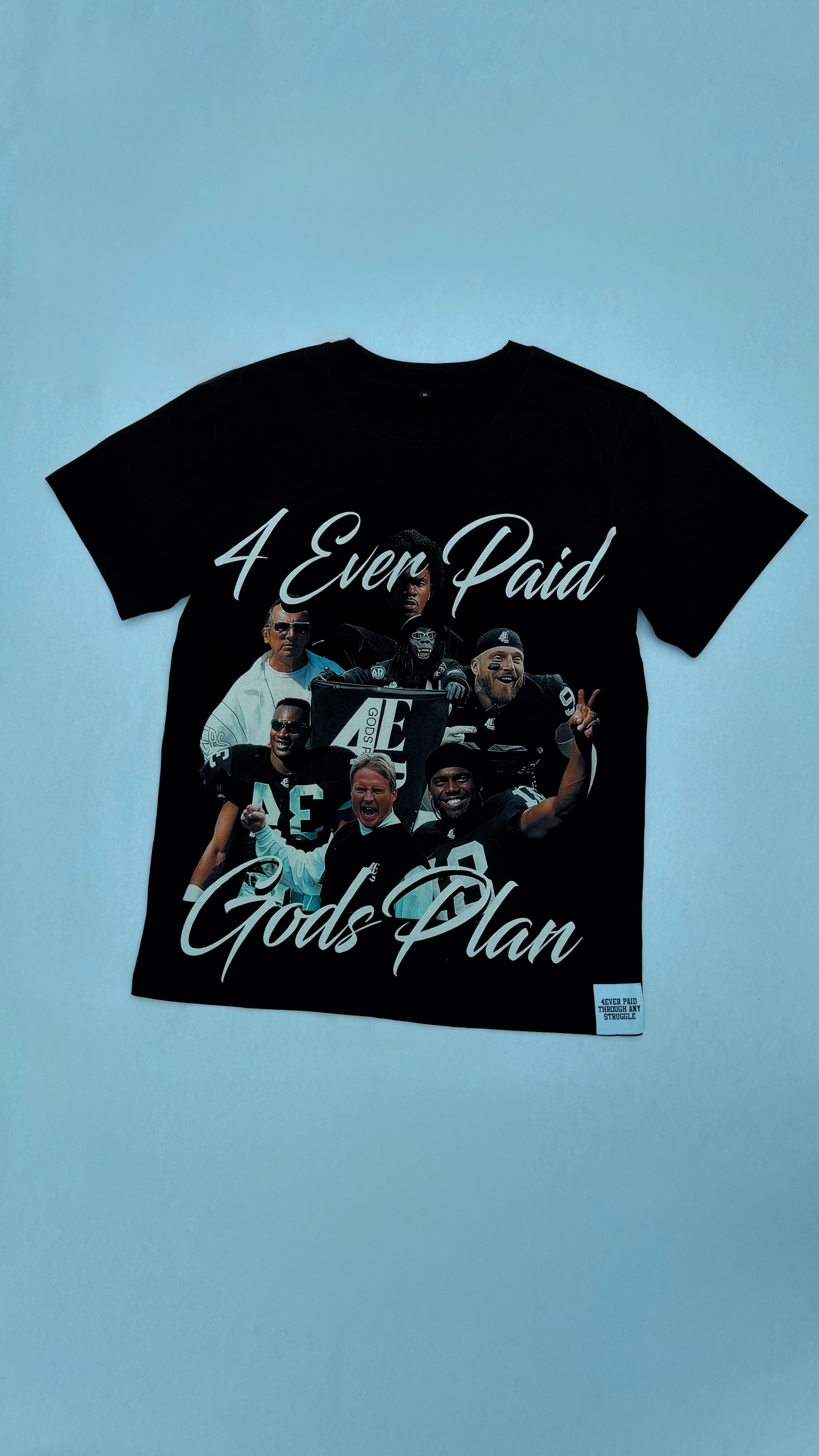 Black '4EverPaid' Graphic Tee